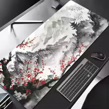 Sakura Scenery XXL Mouse Pad – Cherry Blossom Desk Mat (90×40 cm)